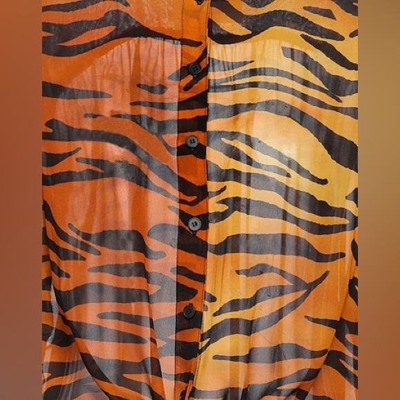 ANIYE BY MADE IN ITALY 100% Viscose zebra stripes classic neckline button up - Picture 6 of 14